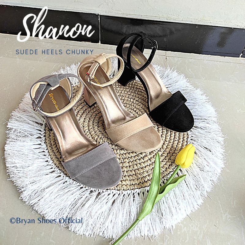 Bryan Shanon Suede Chunky Heels Tahu 5cm 9cm Beludru Oversize Bigsize Jumbo 36-40 41 42 43 Nyaman-2