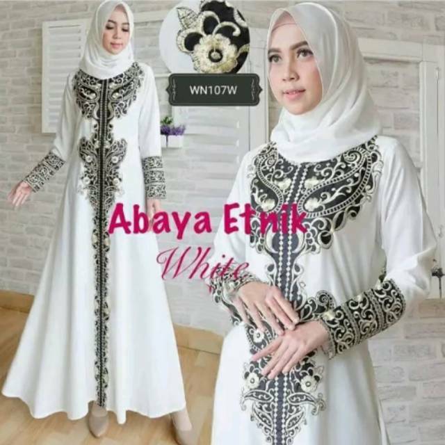 Abaya turkey saudi putih elegan