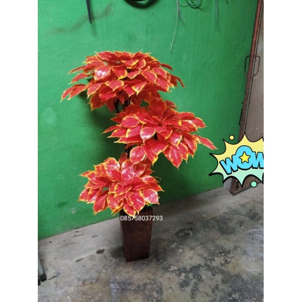 bunga hias/bunga plastik/bunga official/bonsai simfu orenge tinggi 100cm