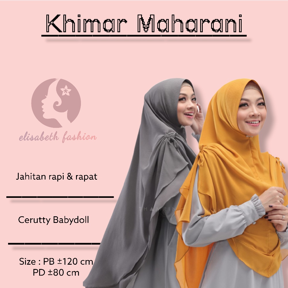 jilbab khimar 2 layer jumbo / kerudung syari 2 layer ceruty premium / hijab instan terbaru kekinian 
