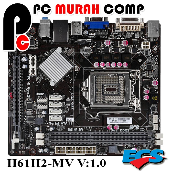 Mobo Motherboard Intel LGA 1155 H61 ONBOARD