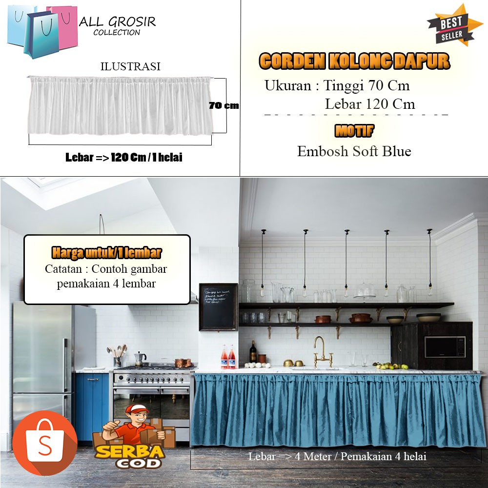 Gorden kolong  / hordeng kolong dapur minimalis / gordeng kolong dapur polos