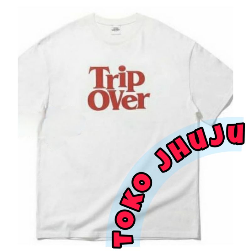 Baju T shirt NCT Renjun style Trip Over sablon merah