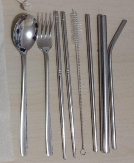 Sendok Set Korea Sus 304 Dan Sedotan Tanpa Kemasan