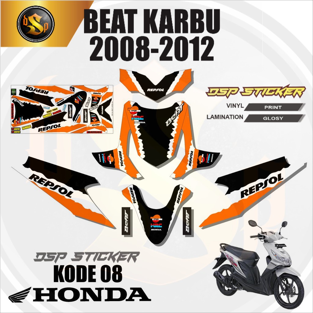 (COD)Decal Stiker Fullbody Beat Karbu 2008 2009 2010 2011 2012 Variasi Sticker Desain DSP 08 REPSOL
