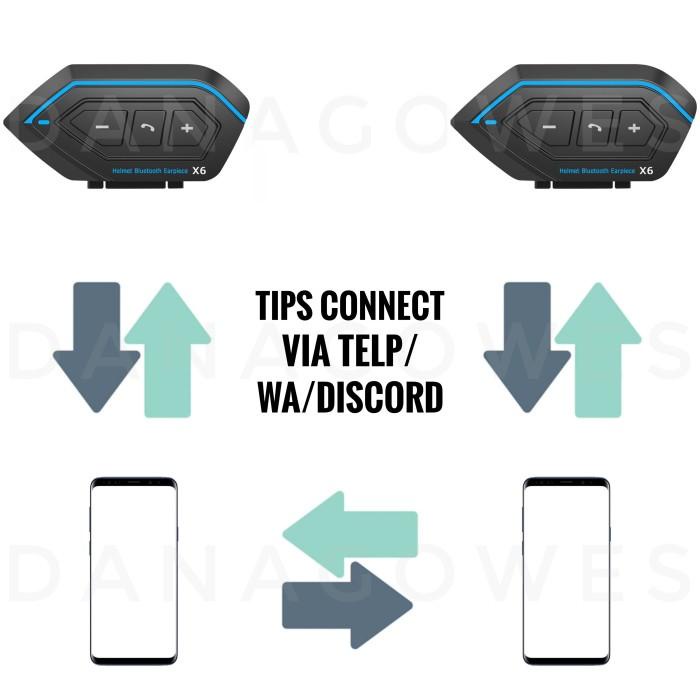 X6 Bluetooth Headset Helm - Bukan Intercom