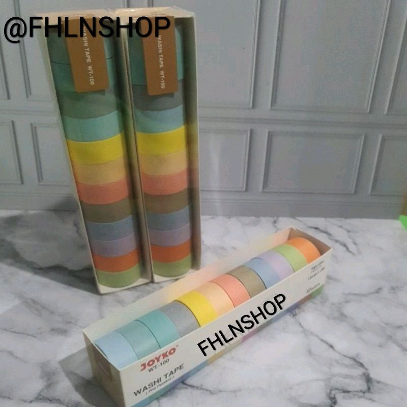 

Joyko Washi Tape satuan/ Pita Perekat 3 meter/ Selotip Warna warni WT-100