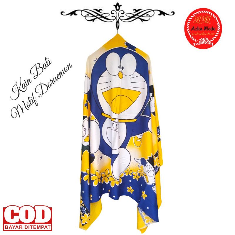 Kain Bali Pantai - Kain Bali Motif Karakter Doraemon Jumbo - Sarung Pantai AksaBaliz1 - Sarung Bali 
