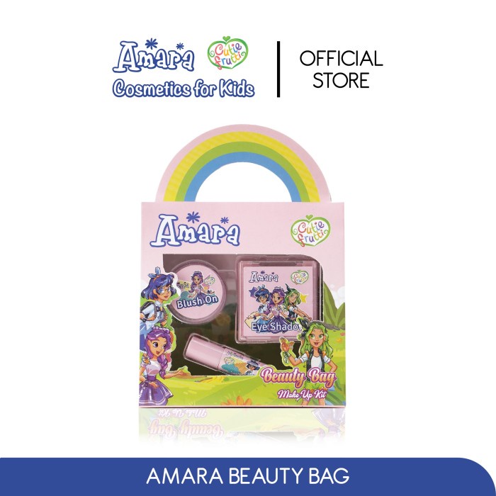 AMARA Beauty Bag Make Up Kit [Blush On, Eyeshadow 2 warna, Lipgloss] - 3pcs