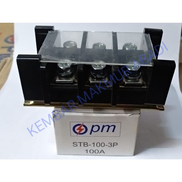 Terminal Blok 100A 3pole / STB100-3P merk PM / Isolator 100Ampere 3pole / Terminal Block PM 3P 100A