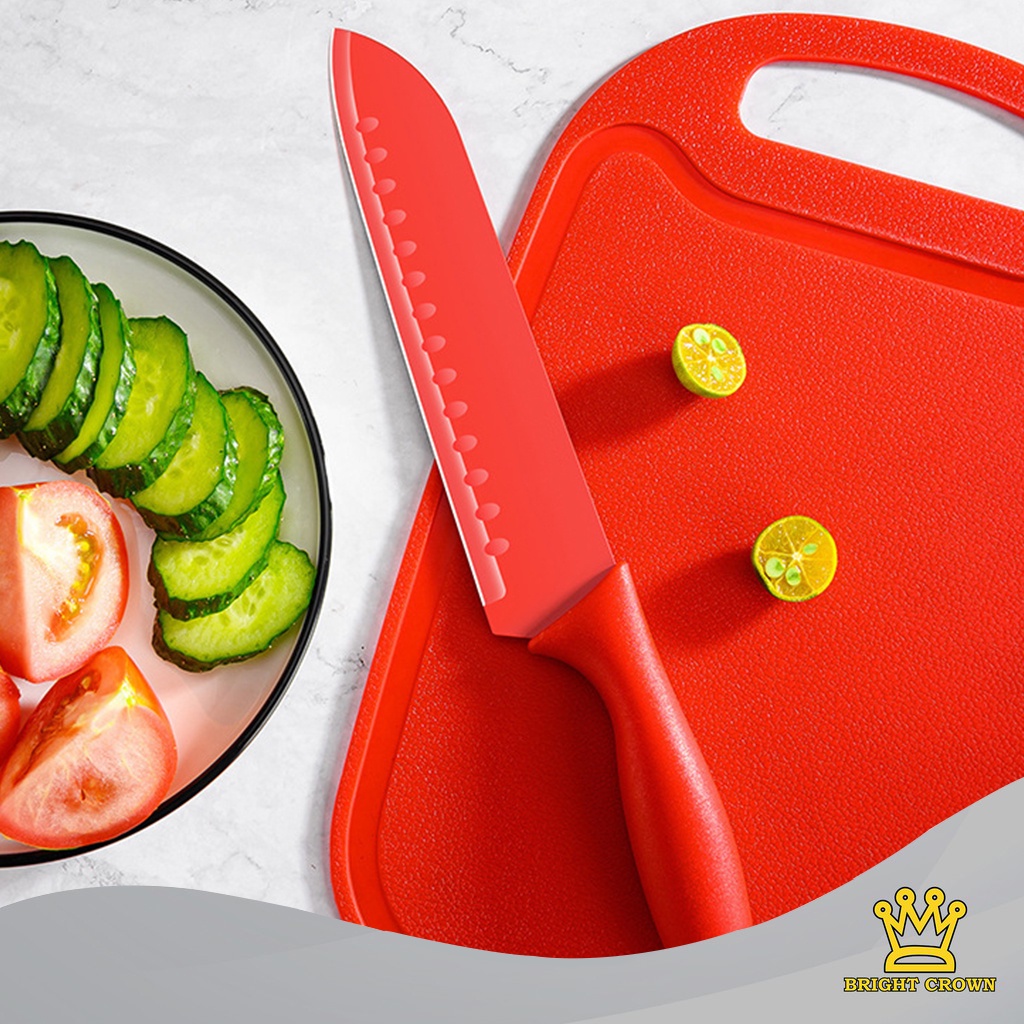 Bright Crown Pisau Dapur Set 6 in 1 / Kitchen Knife Set 6 in 1 Dengan Wadah Berkualitas-4