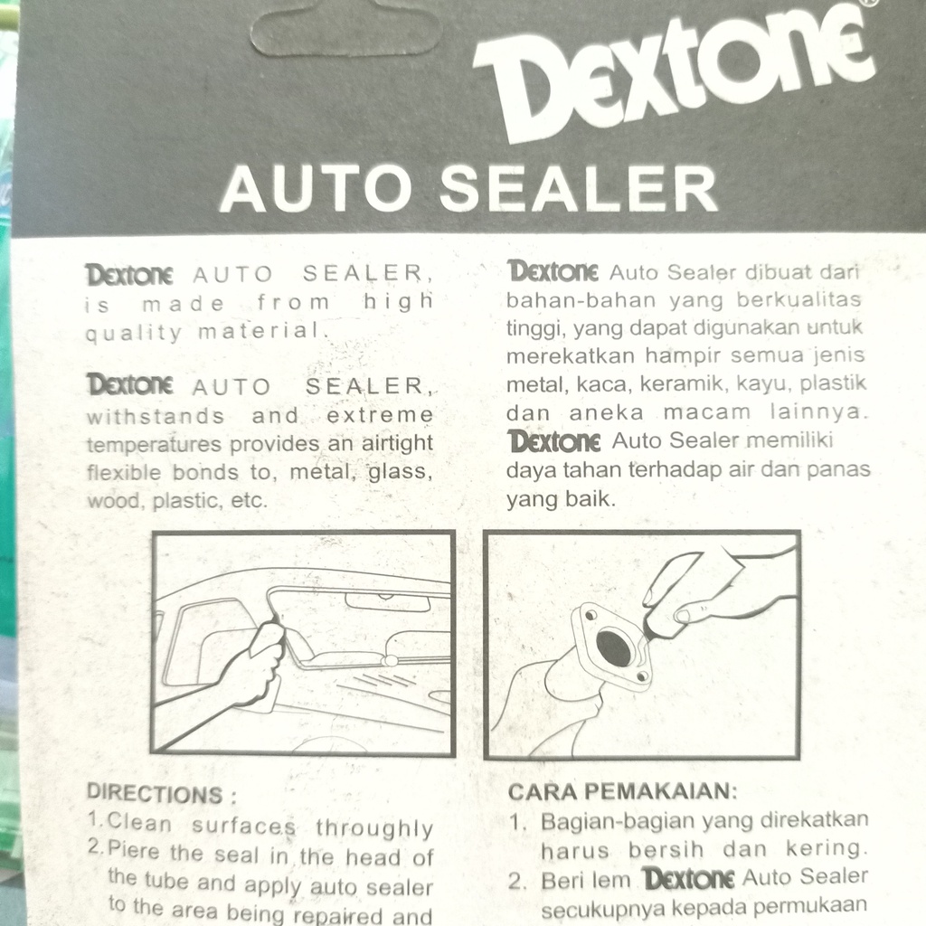 LEM DEXTONE AUTO SEALER 30 Gr HITAM / Lem Kaca mobil