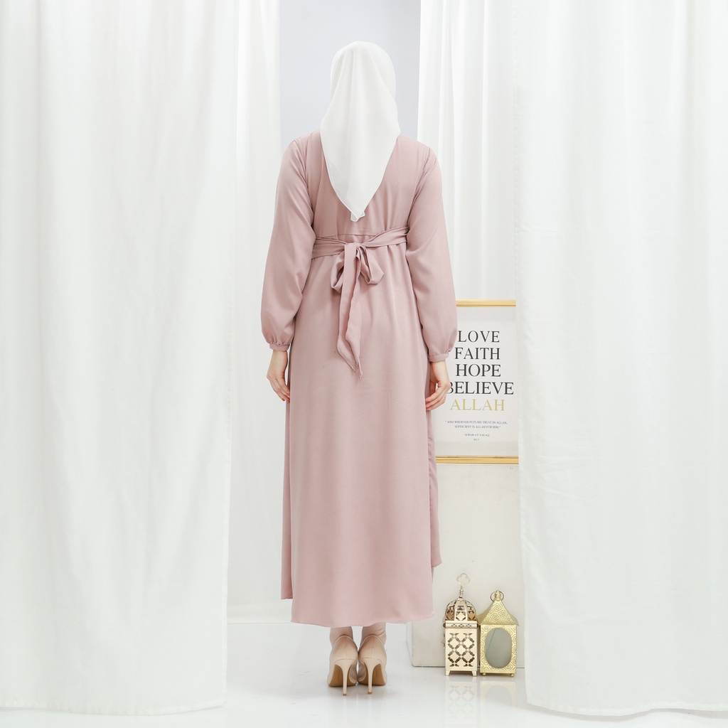 Lalucuku Exclusive Raya Series Dress/ Gamis Emira Wanita Busui Frendly Kekinian Bahan Lady Zara Import-1