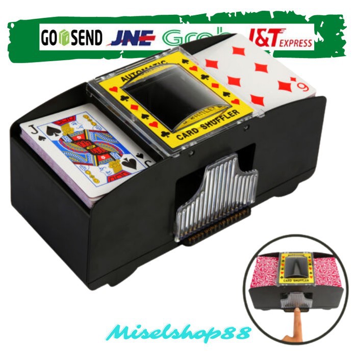 Alat mesin pengocok card shuffler kartu remi poker otomatis 1-2 Deck