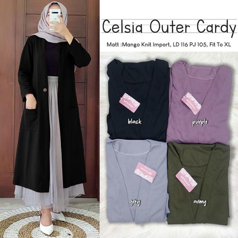 Celsia Outer Cardigan Wanita Terbaru, bahan Mango Knits Premium