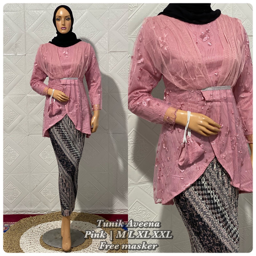 Permata Olshop / Tunik Brukat Aveena / Tunik Kebaya Modern / Kebaya Wisuda / Kebaya Lamaran Modern / Kebaya Kondangan / Kebaya Remaja