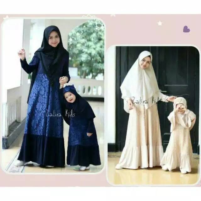Ghazia Original | Gamis Couple Mon and Baby | Gamis Anak Perempuan |Gamis Pesta|Zalira Kids Official