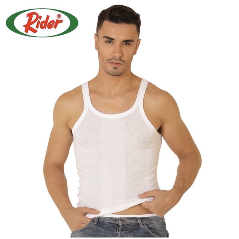 Singlet laki-laki | Kaos Dalam Pria RIDER 123B Putih size 32-42