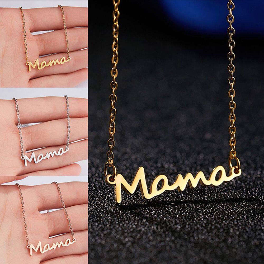 Kalung choker Liontin Tulisan MAMA Gaya retro Untuk Wanita