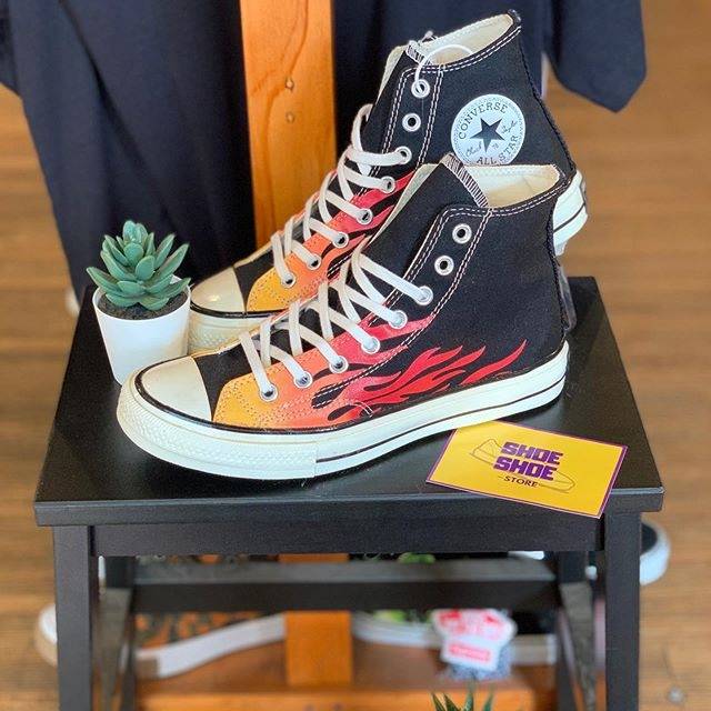 Converse 70s Hi - Black Enamel Red