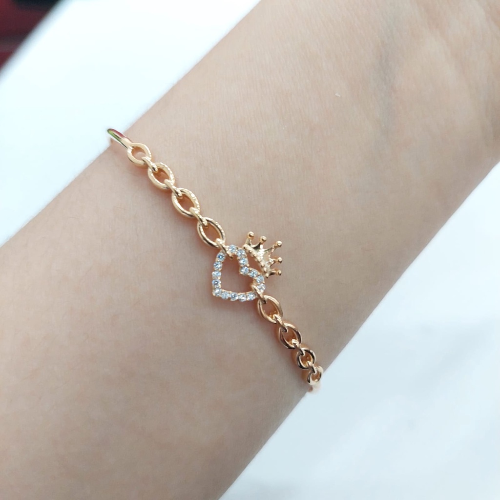 gelang bangle cantik simple permata emas asli