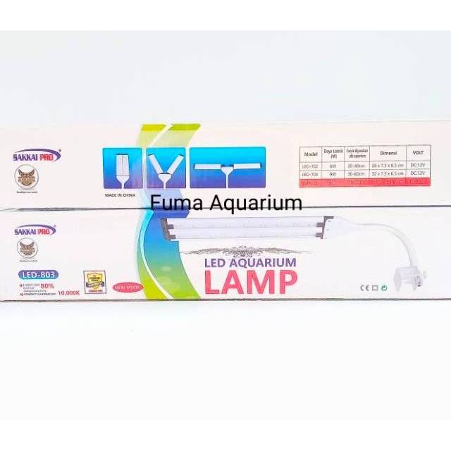 Lampu Sakkai pro LED-803 Jepit Kupu-kupu Nyala 3 mode Aquarium Soliter Aquascape