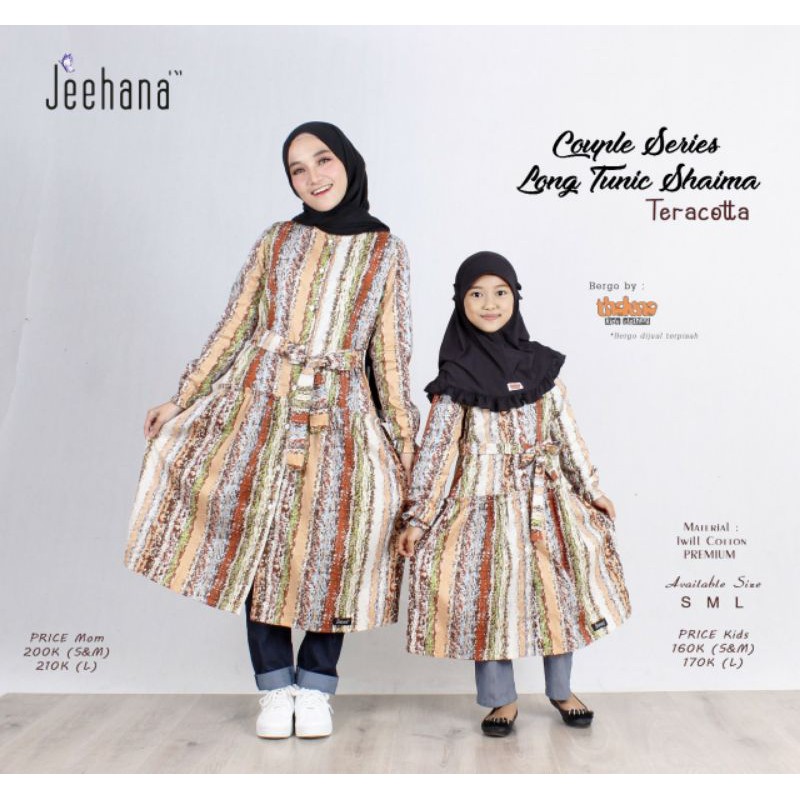 baju atasan tunik couple ibu dan anak perempuan panjang motif shaima jhn