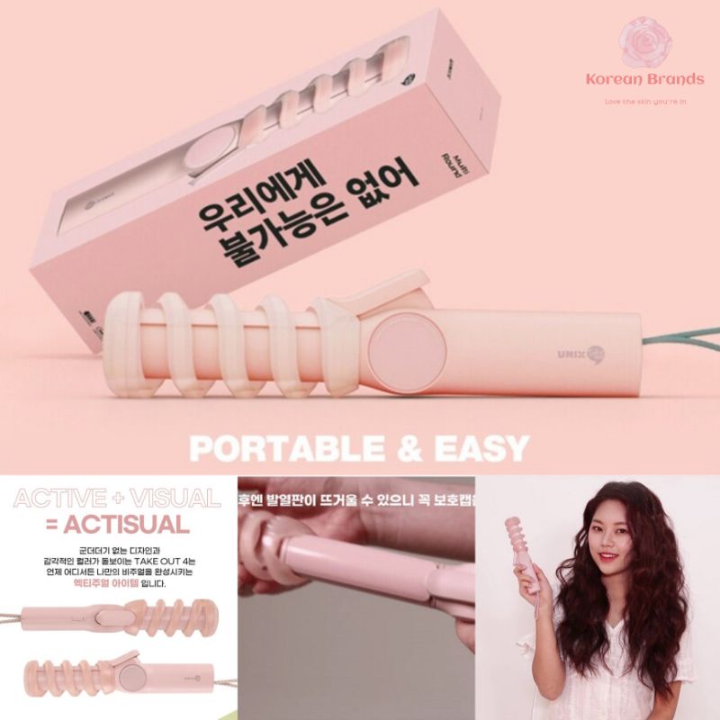 Unix Cordless Curling Style Iron Portable Usb Tanpa Kabel Catokan Korea