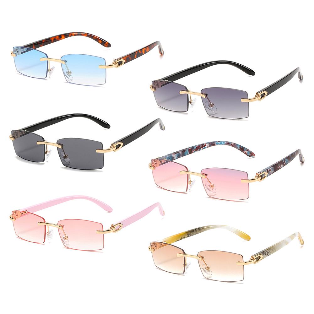 R-flower Punk Sunglasses Frameless UV400 Kacamata Fashion Shades