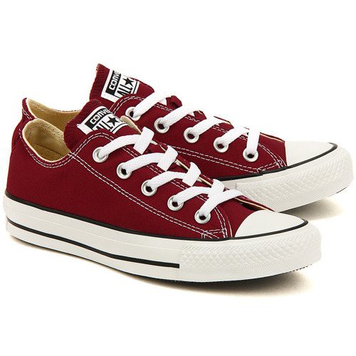 Sepatu Casual Harian Kuliah Converse Allstar CT Mono Maroon Low Pria Wanita Couple