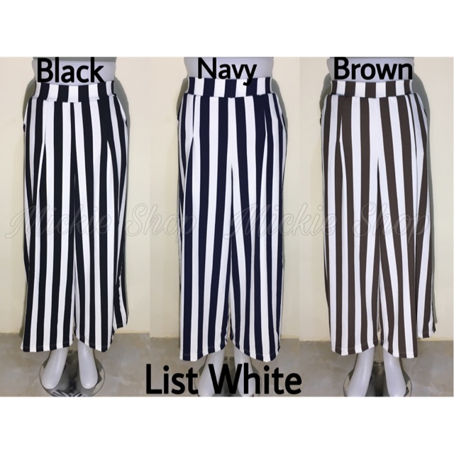  Celana  Kulot  Salur Stripe Cullote Premium Import  Kulot  