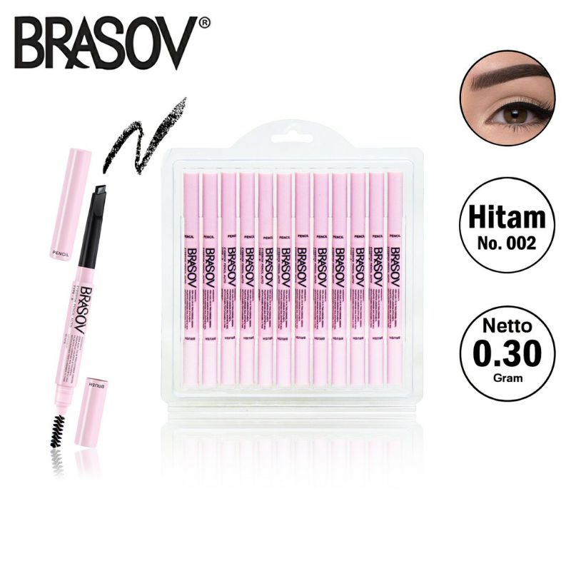 BRASOV Pensil Alis Auto Type B + Sikat Eyebrow Pencil Autimatic