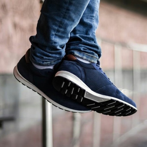 Sepatu Running Sporty Kanvas Kets Pria Cowok Lokall Sneakers Footwear | Victory Navy | FORIND x FSTP