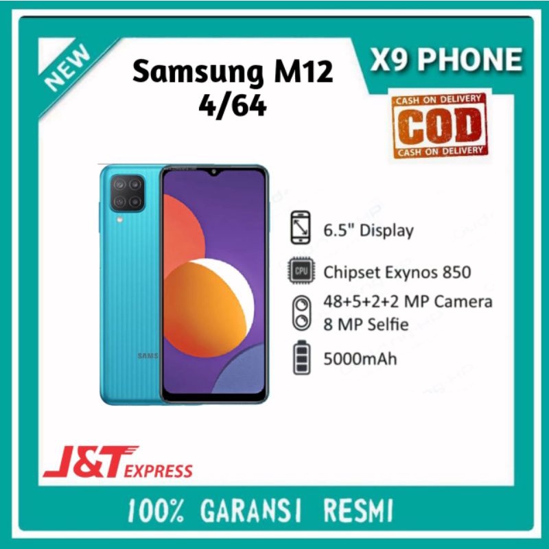 Samsung M12 4/64 Ram 4gb internal 64gb Garansi Resmi