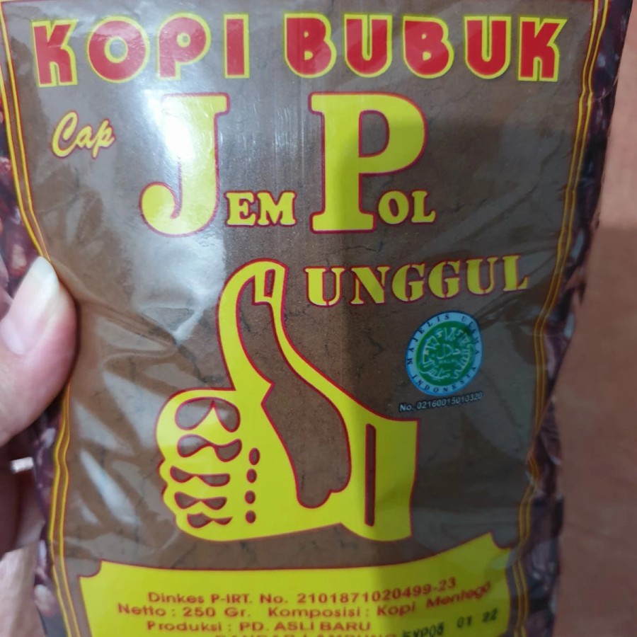 

Kopi bubuk cap jempol unggul (jp) asli lampung 225 gram