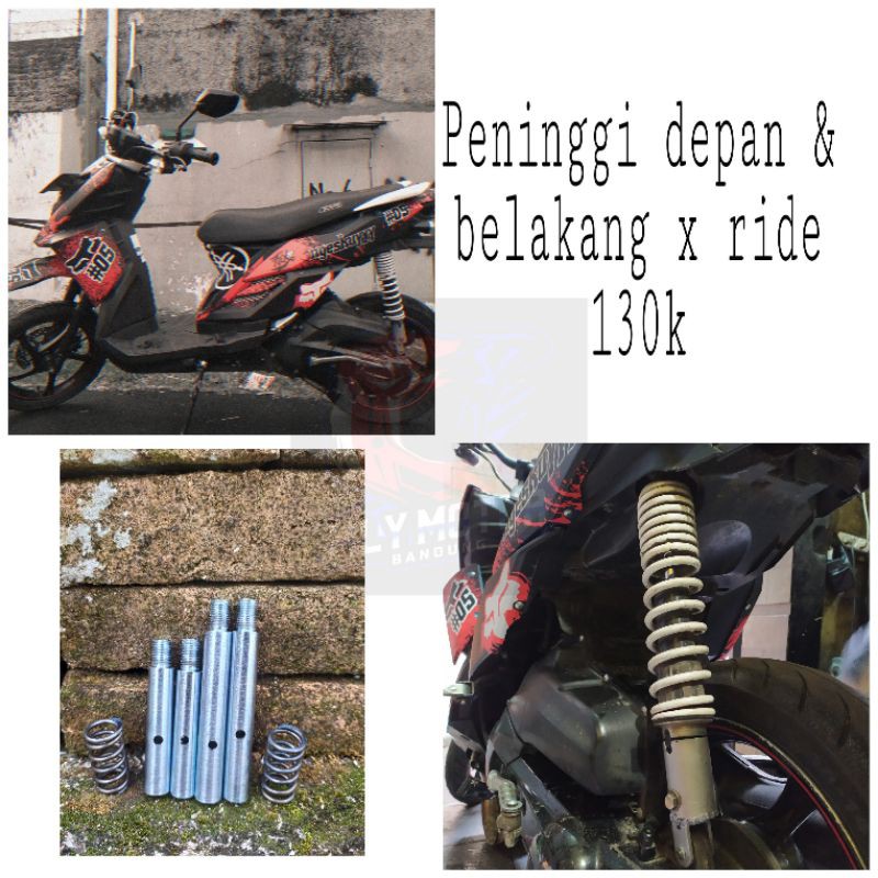 Peninggi shock depan belakang untuk motor X ride old