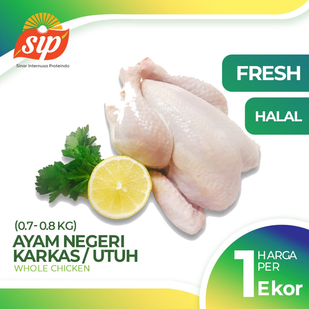 

AYAM KARKAS UTUH FRESH / WHOLE CHICKEN 0,7-0,8 KG