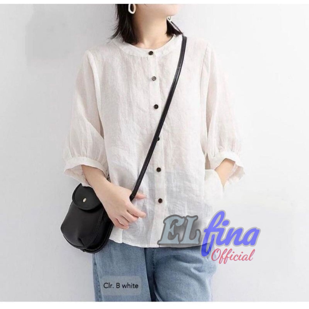 Baju blouse wanita bahan Katun linen premium