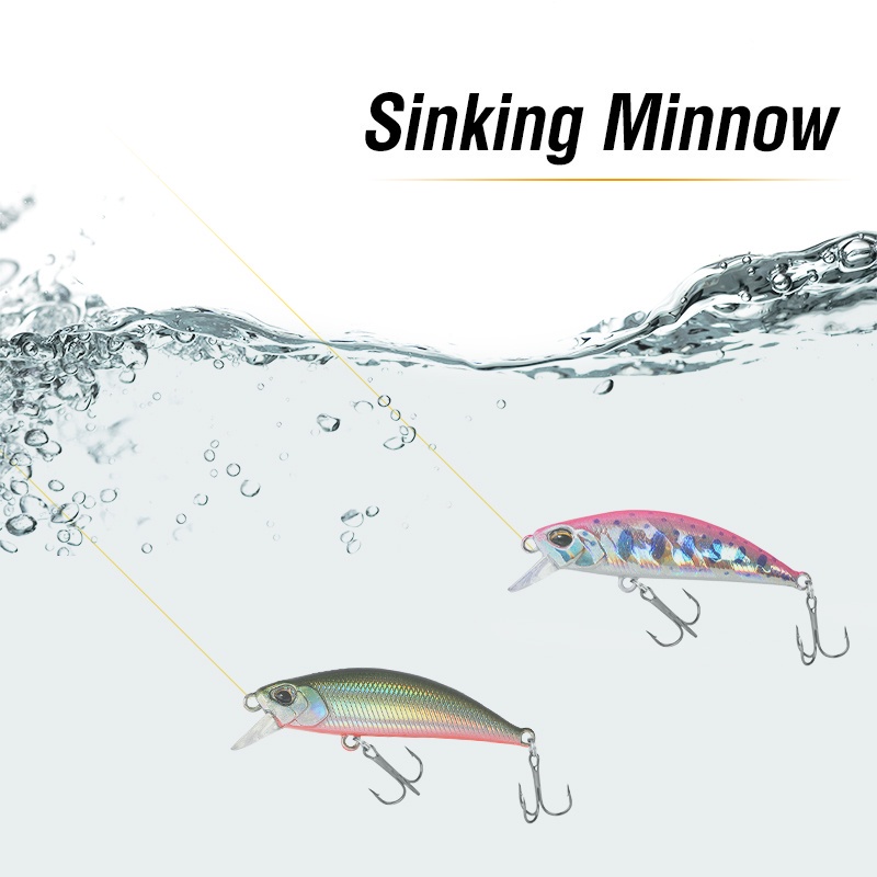 Umpan Pancing Ikan Minnow 3D 35 Warna 5g / 5cm Bahan Plastik Dengan 2 Kail UMPAN PANCING TERLARIS