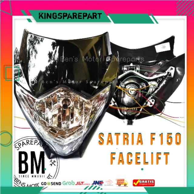 Batok Lampu Depan Suzuki Satria F150 Facelift / Kedok Lampu Full Set Fu Facelift - HITAM
