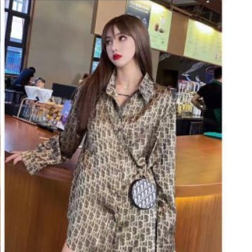 COD YU Kemeja Branded Dior import free tas ada jumbo bisa untk hijab