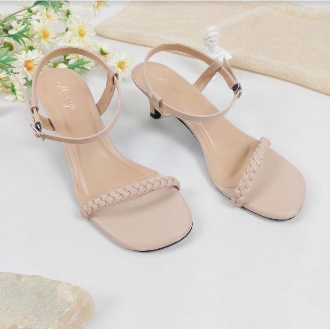 BBS MSW 04 Sandal High Heels Wanita Tali Kepang Angkle Strap Import Murah