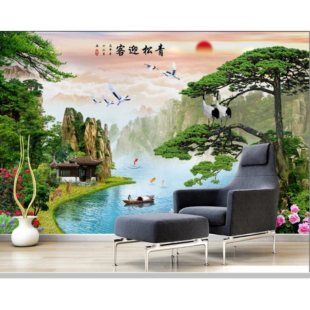 Papel De Parede Chinese Style Landscape Painting 3d Wallpaper