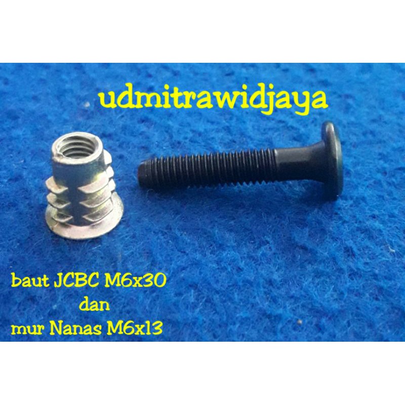 5 paket Baut JCBC M6x30 Knock Down kunci L dan Mur Nanas M6x13  5set baut dan mur nanas