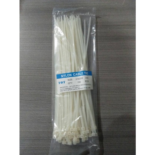 

ORGANIZER-DOCUMENT- KABEL TIES/KABEL TIS / CABEL TIE S. T. S 2.5 X 200 PUTIH - HITAM -DOCUMENT-