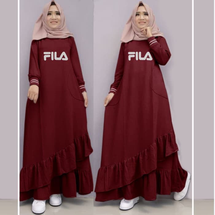 Maxi Rina marun navy army baju wanita gamis babyterry murah mx suri vt