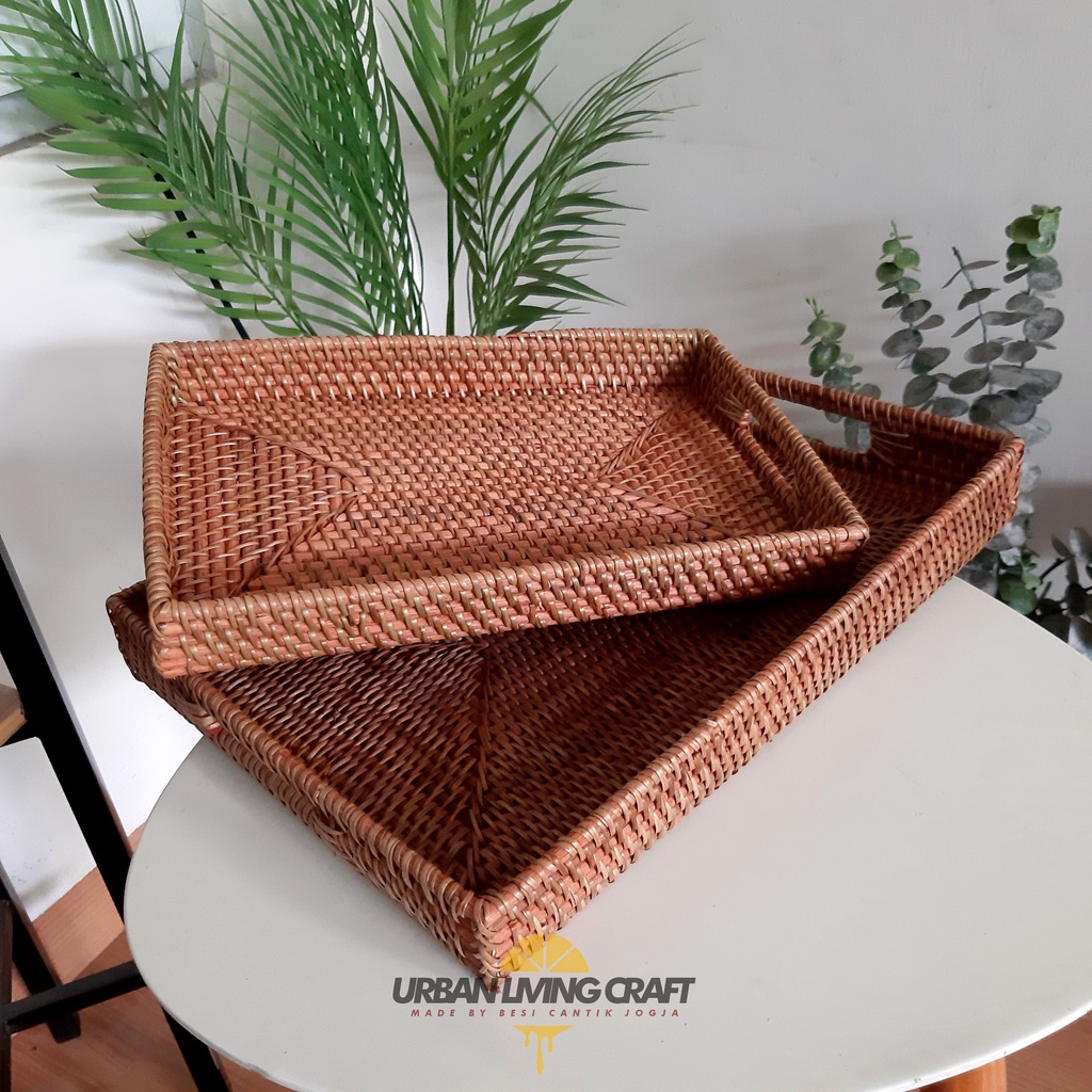 tray rotan anyaman / baki rotan anyaman / tempat penyimpanan rotan / anyaman rotan