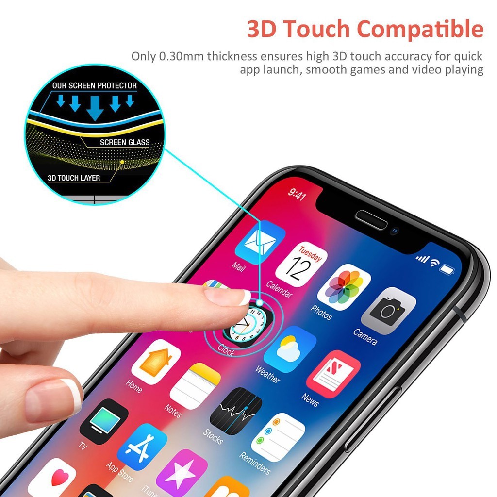 Pelindung Layar Tempered Glass Transparan untuk Apple iPhone X/XS XR iPhone XSMax iPhone 11 Pro Max