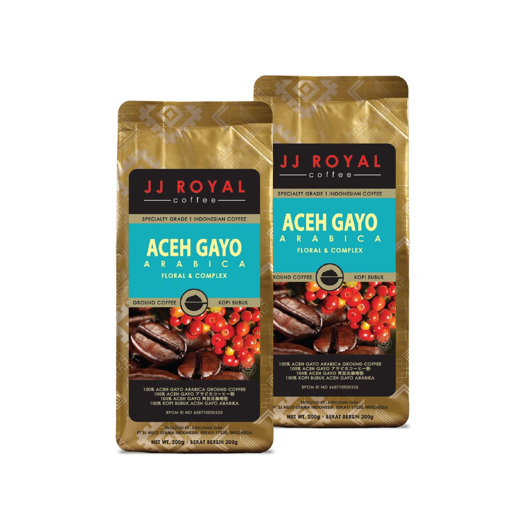 

Special Paket 2 JJ Royal Coffee Aceh Gayo Arabica Bag 200gr