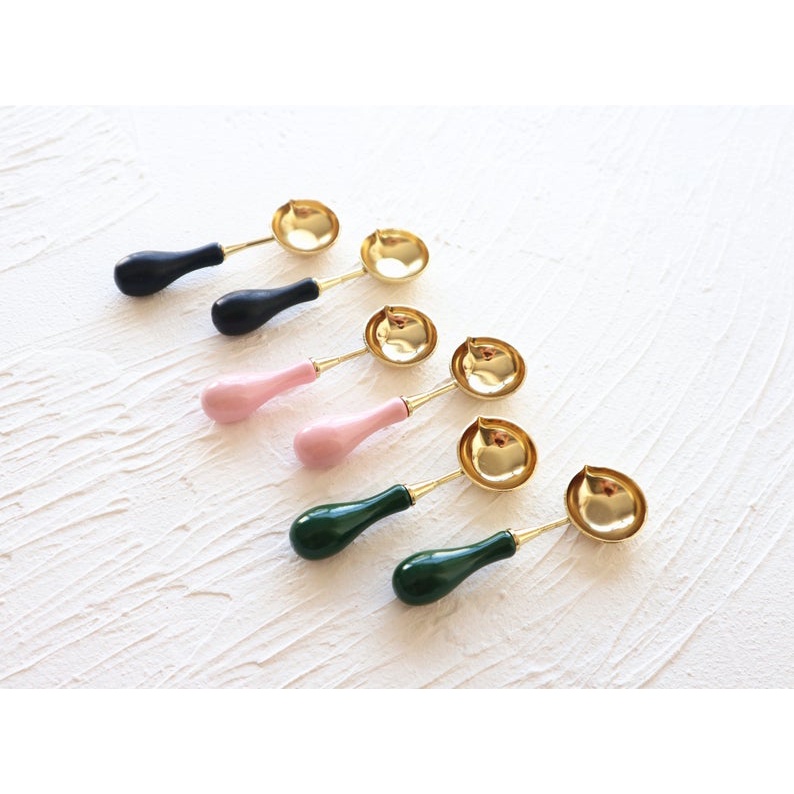 

Pus 1 Pcs SPOON Black, Emerald, Pink - Sendok peleleh sealwax candle DIY Prakarya kerajinan tangan